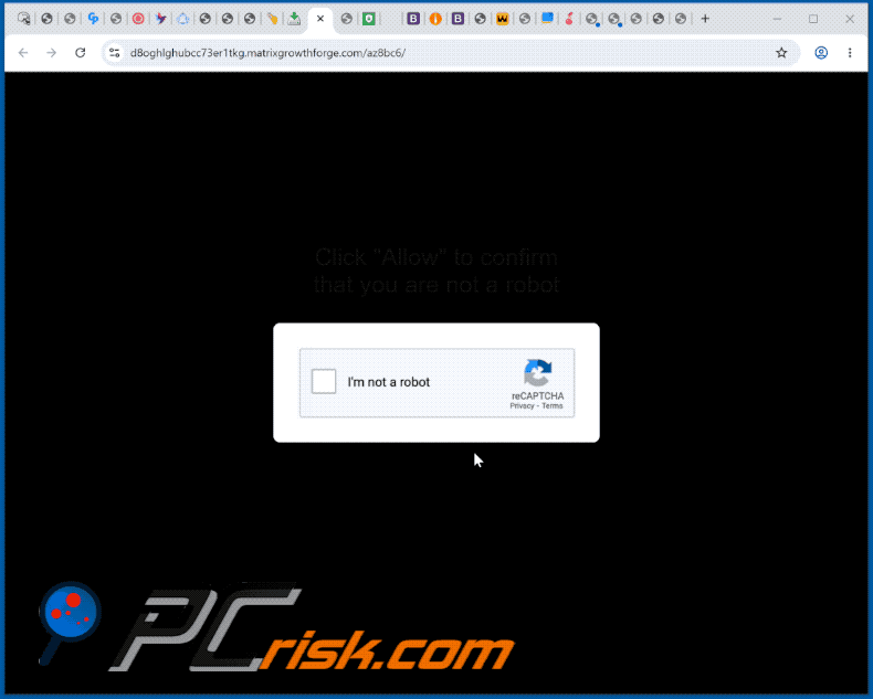 aspetto del sito web matrixgrowthforge[.]com (GIF)