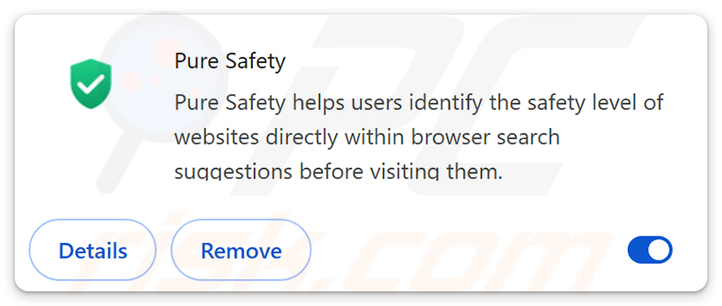Dirottatore del browser Pure Safety (pureextension.net)
