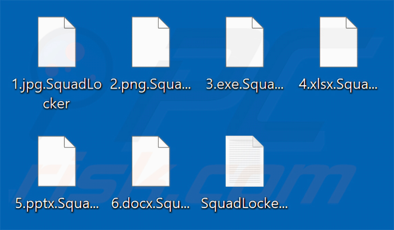 File crittografati dal ransomware SquadLocker (estensione .SquadLocker)