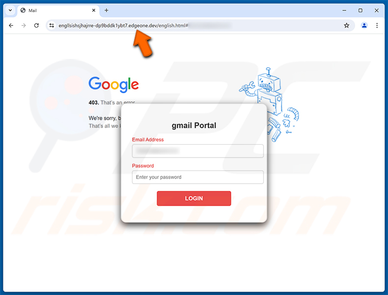 Pagina di phishing 24-Hour Password Expiration Notice
