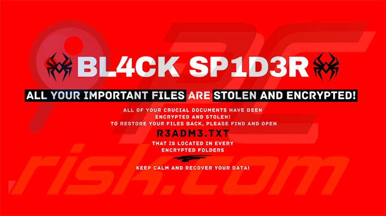 Sfondo del ransomware BL4CK SP1D3R