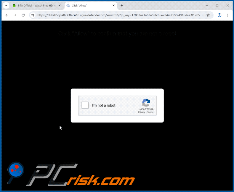 aspetto del sito web cgre-defender[.]pro (GIF)