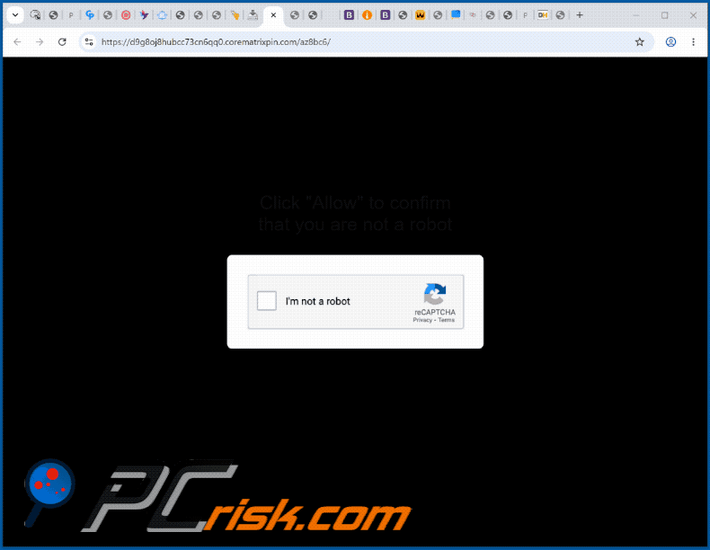 aspetto del sito web corematrixpin[.]com (GIF)