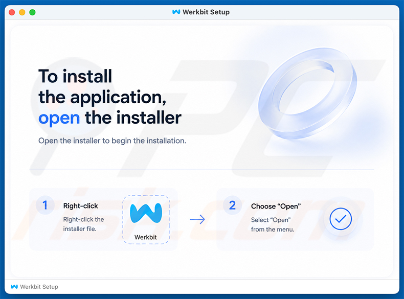 Immagine disco Werkbit Setup utilizzata per distribuire il malware CrashStealer