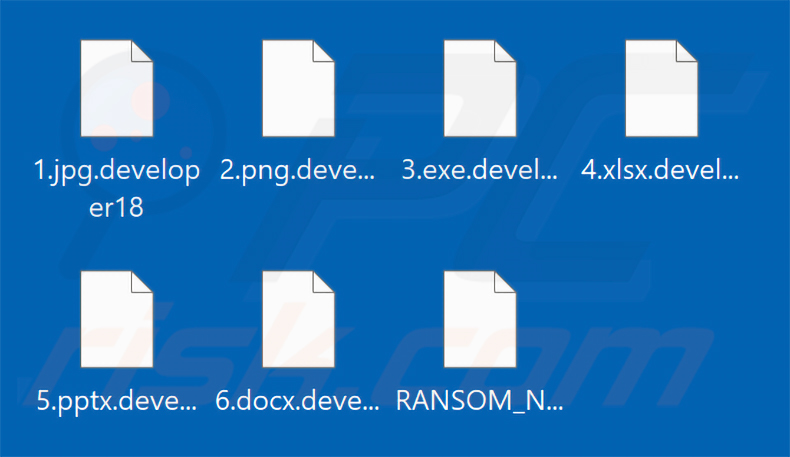 File crittografati dal ransomware Developer (estensione .developer18)
