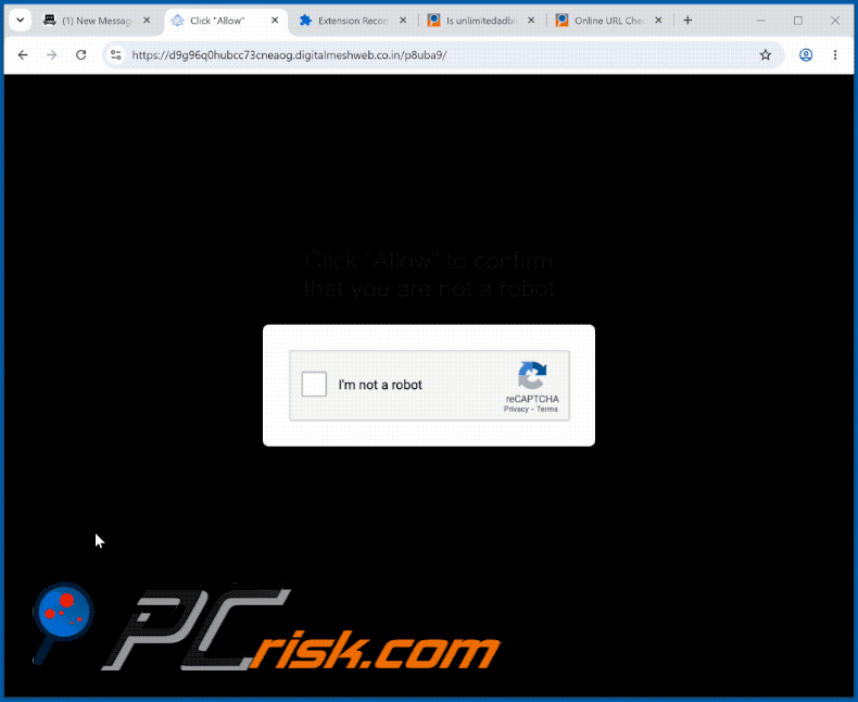 aspetto del sito web digitalmeshweb[.]co.in (GIF)