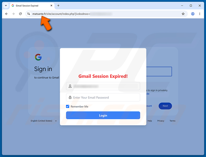 Pagina di phishing della truffa Email Account Is Currently Transmitting Viruses