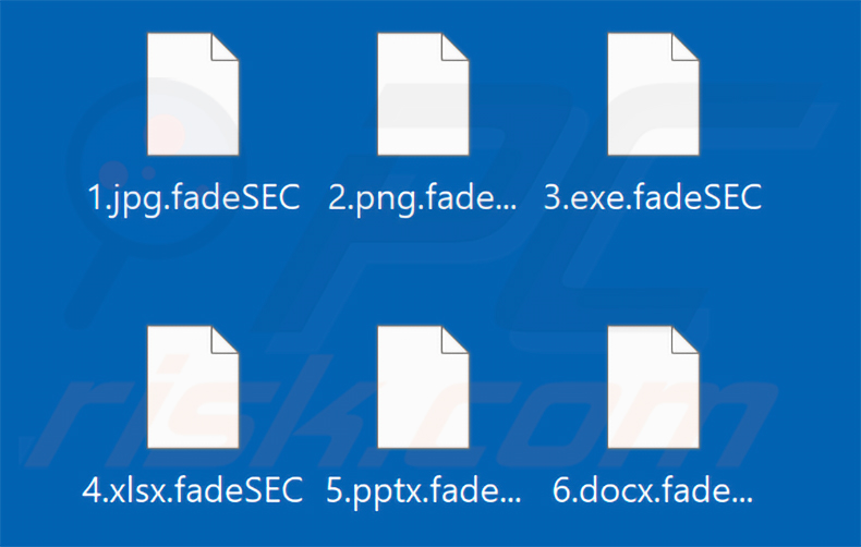 File crittografati dal ransomware FadeSEC (estensione .fadeSEC)
