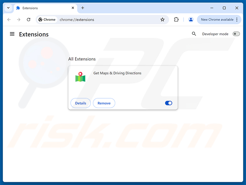 Rimozione delle estensioni di Google Chrome relative a Get Maps & Driving Directions (bestfreemaps.com)