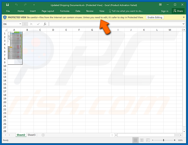 Allegato del virus email Insoorya Express Cargo Shipment Documents