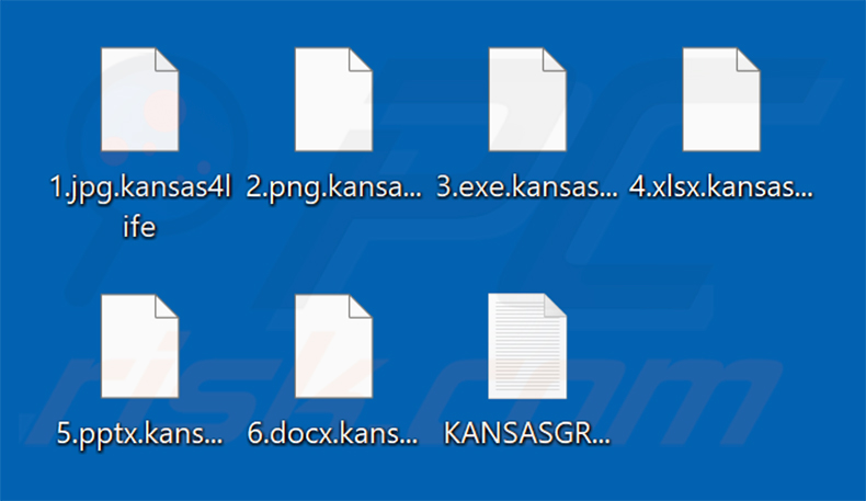File crittografati dal ransomware KansasGroup (estensione .kansas4life)