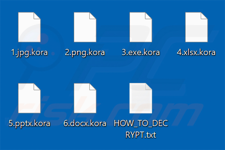 File crittografati dal ransomware Kora (estensione .kora)