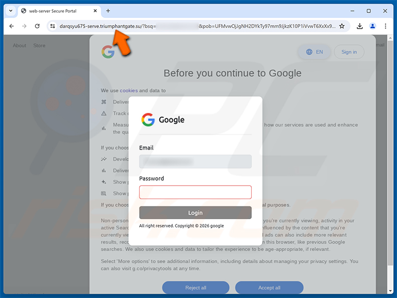 Pagina di phishing Messages Are On Hold