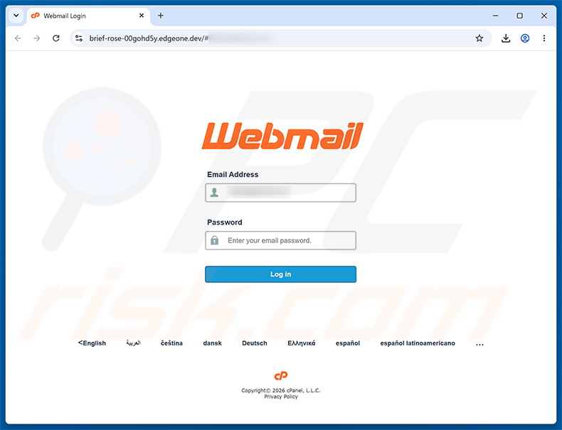 Pagina di phishing Migration Action Required