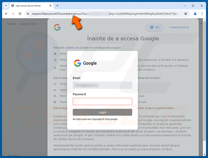Pagina di phishing Organization Needs Information To Keep Account Secure