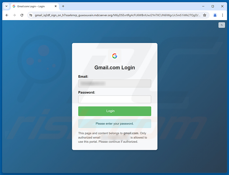 Pagina di phishing Payroll File Shared