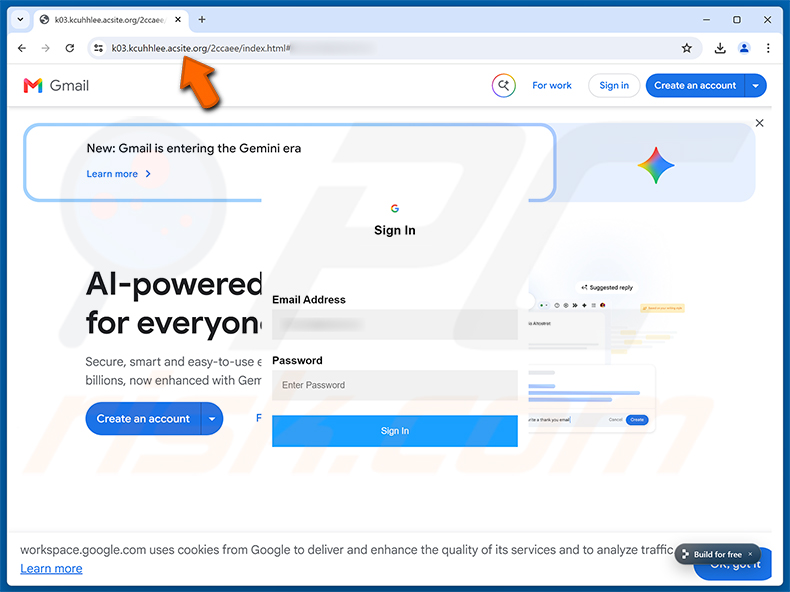 Pagina di phishing della truffa Proposal Evaluation Completed