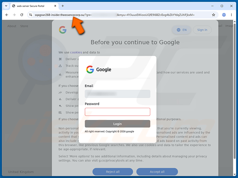 Pagina di phishing Security Verification Needed