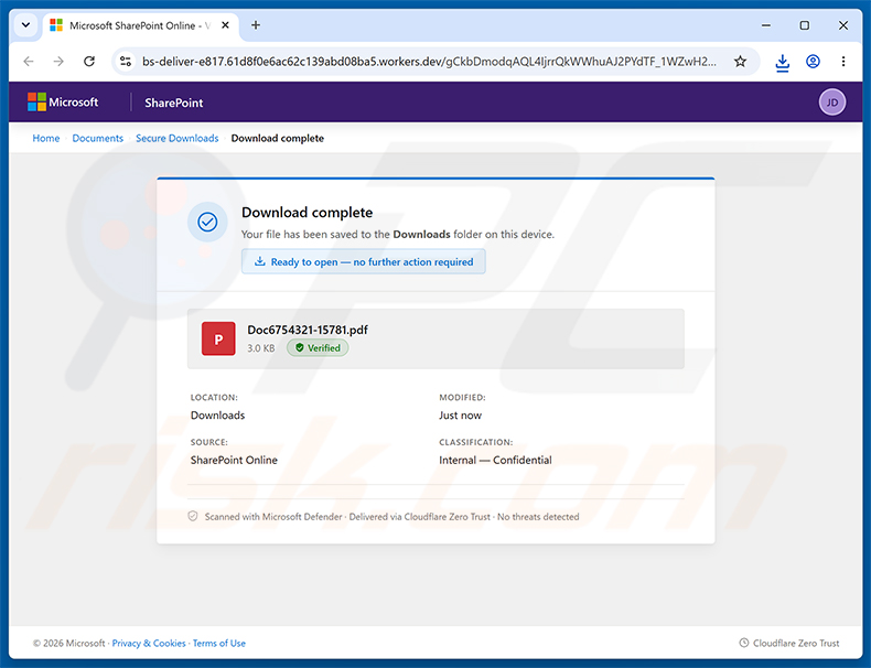 Sito web dannoso promosso tramite la campagna di spam Tax Summary Email Virus