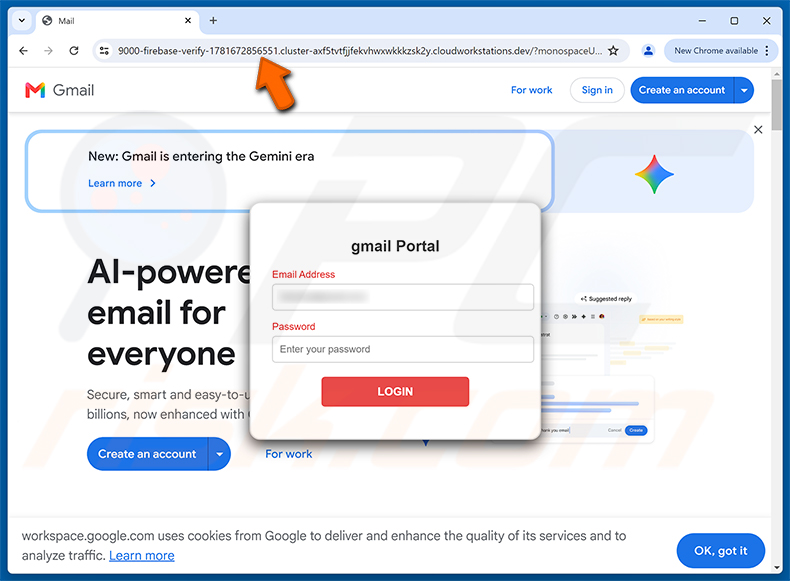 Pagina di phishing Unresolved Inbound Items truffa via email