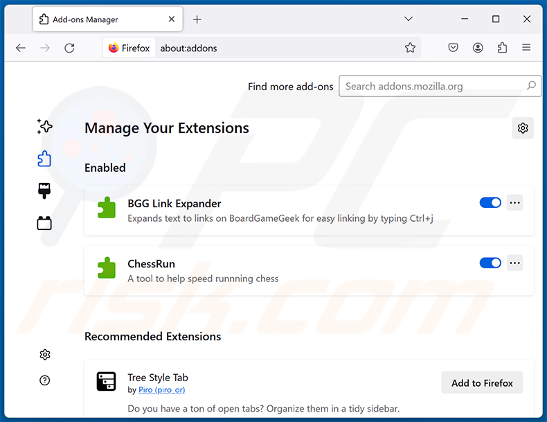 Rimozione delle estensioni di Mozilla Firefox relative ad astridresearch.com