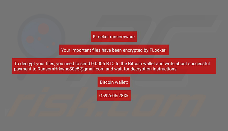 Sfondo del desktop di FLocker Ransomware