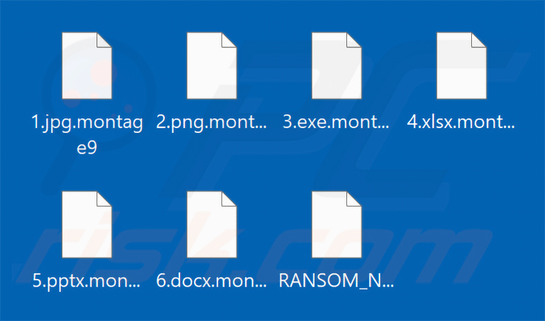 File crittografati dal ransomware Montage (estensione .montage9)