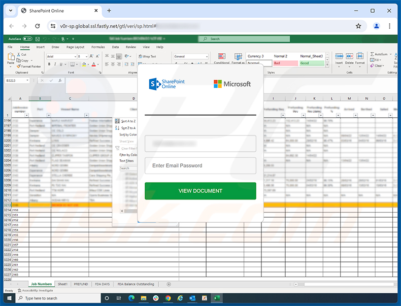 Pagina di phishing QuickBooks - Payment Overdue Email Scam