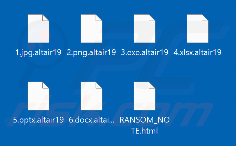 File crittografati da Altair Ransomware (estensione .altair19)