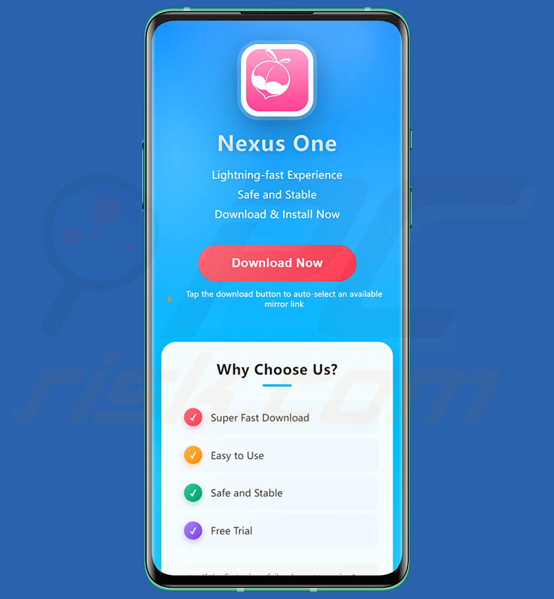Sito web ingannevole che promuove il malware RatHat come app Nexus One