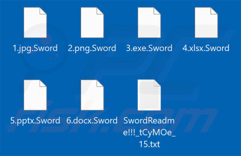 File crittografati dal ransomware Sword (estensione .Sword)