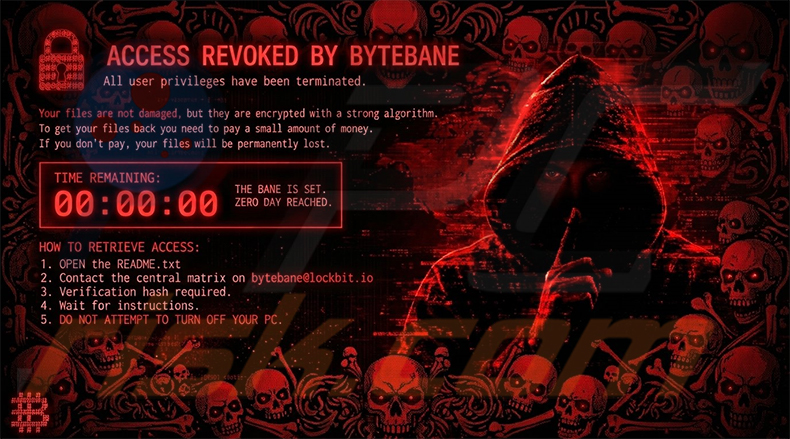 Sfondo del ransomware ByteBane