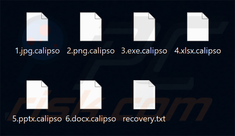 File crittografati dal ransomware Calipso (estensione .calipso)