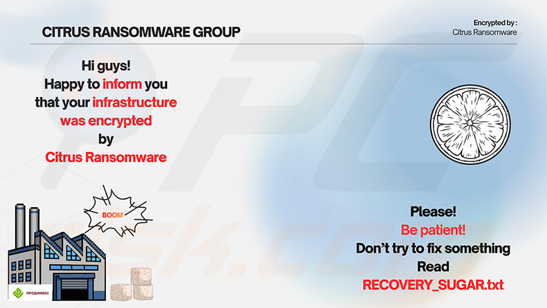 Sfondo del desktop del ransomware Citrus