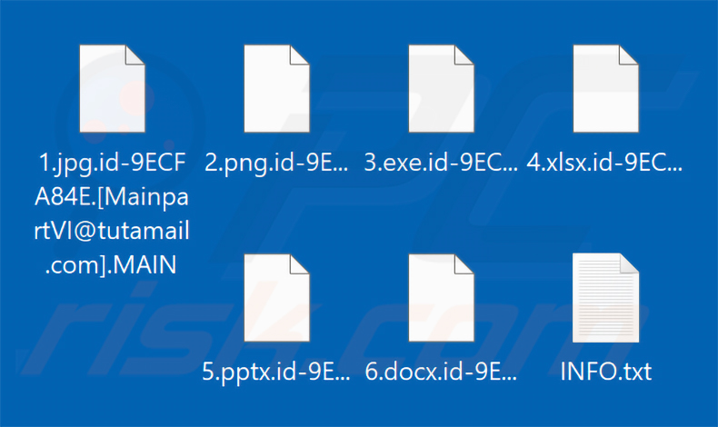 File crittografati dal ransomware MAIN (estensione .MAIN)