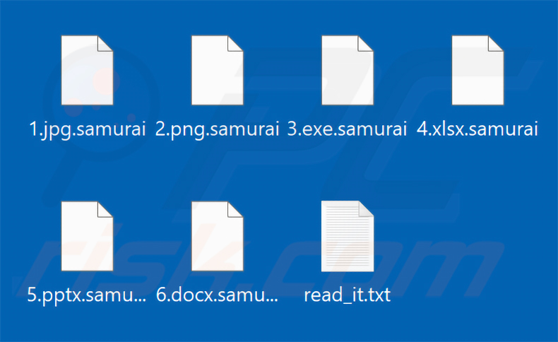File crittografati dal ransomware SAMURAI-SEC (estensione .samurai)