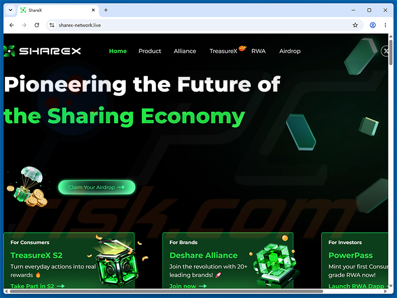 ShareX Airdrop truffa