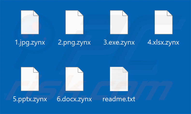 File crittografati dal ransomware Zynex (estensione .zynx)