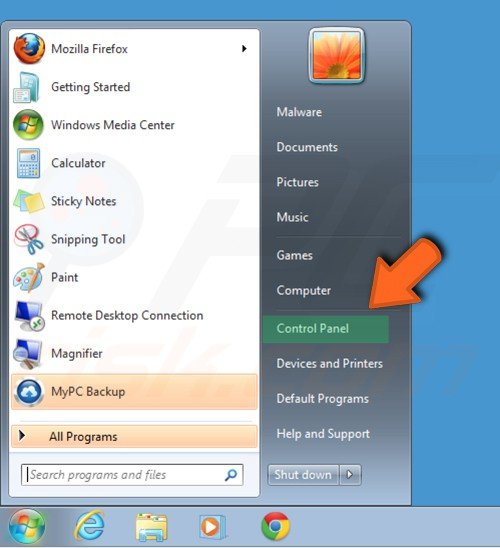 Menu start di Windows 7