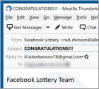Facebook Lottery Email Truffa