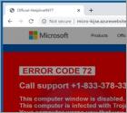 ERROR CODE 72 POP-UP Truffa