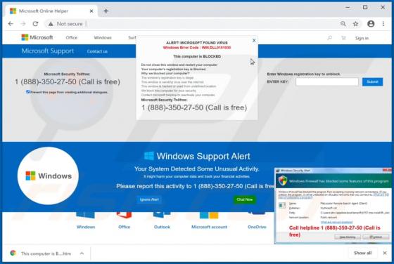 Windows Error Code: WIN.DLL0151930 POP-UP Truffa