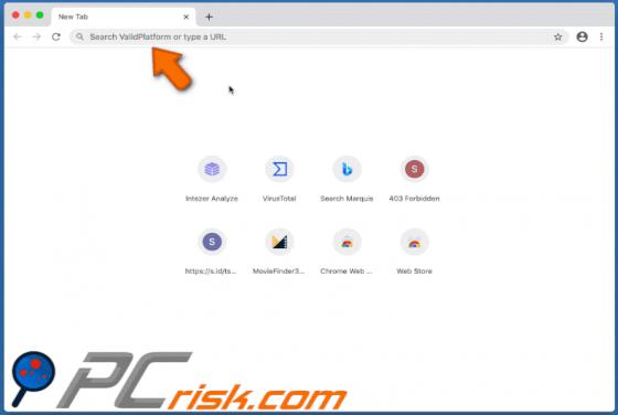 Search.validplatform.com Dirottamenti (Mac)