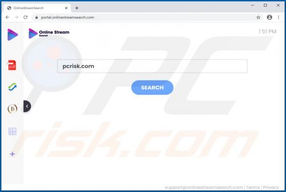 OnlineStreamSearch Browser Hijacker (Dirottatore)