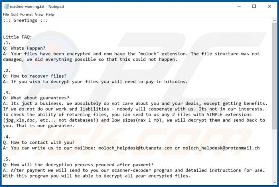 Moloch Ransomware