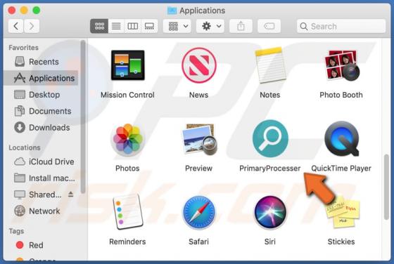 PrimaryProcesser Adware (Mac)