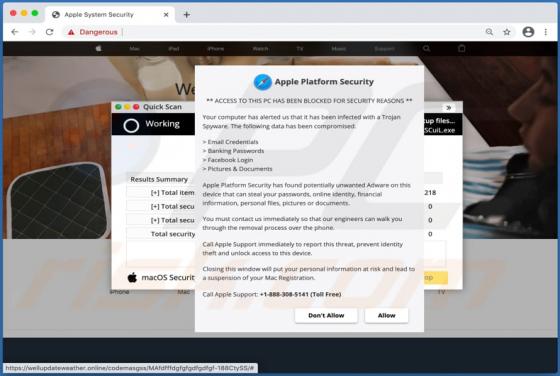 Apple Platform Security POP-UP Truffa (Mac)