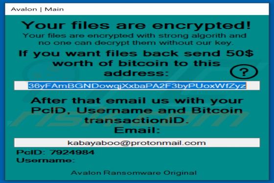 Avalon ransomware