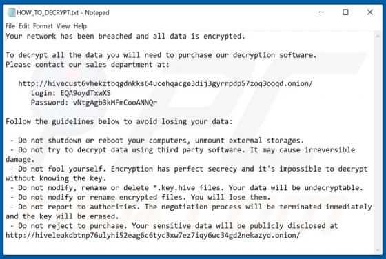 Hive Ransomware