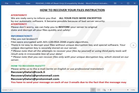 CHRB Ransomware